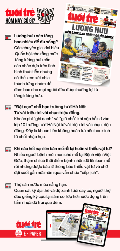 Tin tức chính trên Tuổi Trẻ nhật báo hôm nay 2-4. Để đọc Tuổi Trẻ báo in phiên bản E-paper, mời bạn đăng ký Tuổi Trẻ Sao TẠI ĐÂY https://sso.tuoitre.vn/dang-ky-tuoi-tre-sao Tin tức chính trên Tuổi Trẻ nhật báo hôm nay 5-4. Để đọc Tuổi Trẻ báo in phiên bản E-paper, mời bạn đăng ký Tuổi Trẻ Sao TẠI ĐÂY