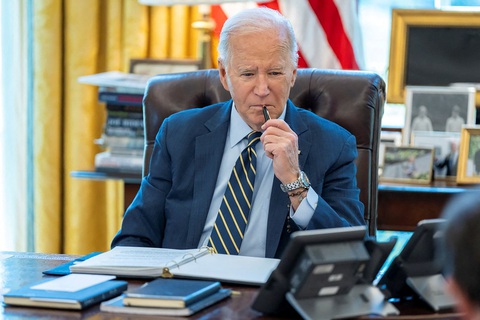 Tổng thống Mỹ Joe Biden điện đàm với Thủ tướng Israel Benjamin Netanyahu tối 4-4 - Ảnh: REUTERS Tổng thống Mỹ Joe Biden điện đàm với Thủ tướng Israel Benjamin Netanyahu tối 4-4 - Ảnh: REUTERS