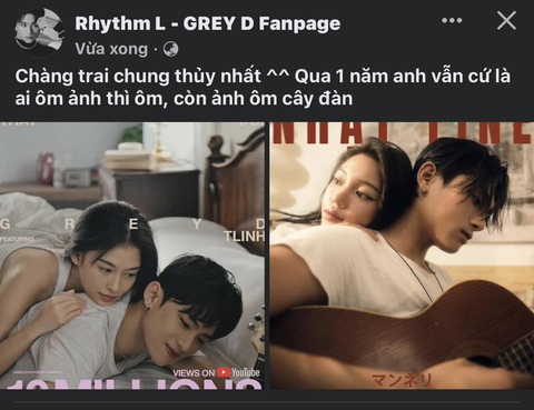 Ca khúc mới cực 'suy' của GREY D lại được Linh Ngọc Đàm hé lộ, chuyện gì đây?- Ảnh 4. “Fan ruột” của GREY D tinh ý nhận ra mối liên kết thú vị giữa poster MV debut vaicaunoicokhiennguoithaydoi và MV nhạt-fine.
