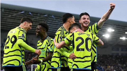 Tin tức thể thao: Arsenal vươn lên đầu bảng, Bilbao đoạt Cúp nhà vua Tây Ban Nha- Ảnh 1. Arsenal tạm vươn lên dẫn đầu bảng xếp hạng, sau chiến thắng trước Brighton - Ảnh: Arsenal FC