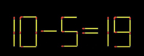 Thử tài IQ: Di chuyển một que diêm để 10-5=19 thành phép tính đúng- Ảnh 1.