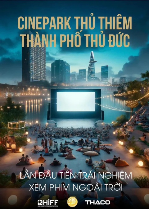 TP.HCM xuất hiện Cine Park - rạp chiếu phim ngoài trời 'siêu xịn'- Ảnh 1. TP.HCM chiếu phim ngoài trời trong khuôn khổ Liên hoan phim quốc tế lần thứ 1 năm 2024.