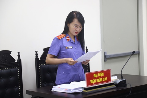 Tài xế tông chết bảo vệ khu đô thị vì bị khóa bánh xe: 'Tôi uống rượu nhưng không say'- Ảnh 2. Đại diện viện kiểm sát luận tội - Ảnh: DANH TRỌNG