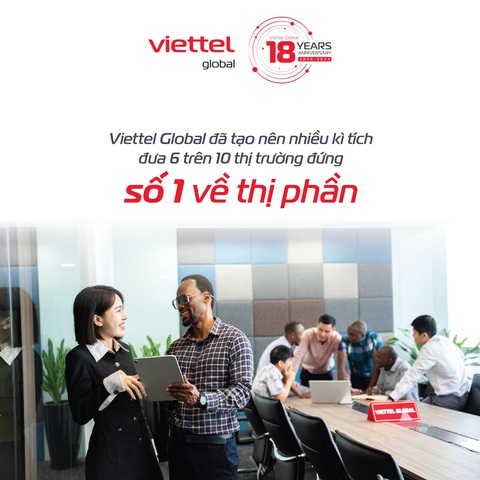 Giải mã lý do Viettel trở thành “nhà đầu tư tiềm năng” trong mắt các quốc gia- Ảnh 2. Viettel Global đã tạo nên nhiều kỳ tích đưa 6 trên 10 thị trường đứng số 1 về thị phần.
