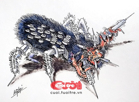 Cuộc thi Vẽ tranh biếm 2024, ai cũng có thể tham gia- Ảnh 3. Biếm họa tham gia cuộc thi của bạn Mỹ Lại (TP.HCM)
