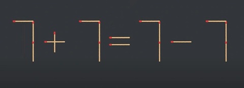 Thử tài IQ: Di chuyển một que diêm để 7+7=7-7 thành phép tính đúng- Ảnh 1.