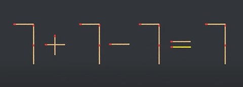 Thử tài IQ: Di chuyển một que diêm để 7+7=7-7 thành phép tính đúng- Ảnh 2.