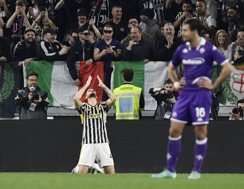 Tin tức thể thao sáng 8-4: Tottenham thắng Nottingham 3-1; Trận thắng đầu của Juventus tại Serie A- Ảnh 3. Federico Gatti ăn mừng bàn thắng cho Juventus - Ảnh: REUTERS