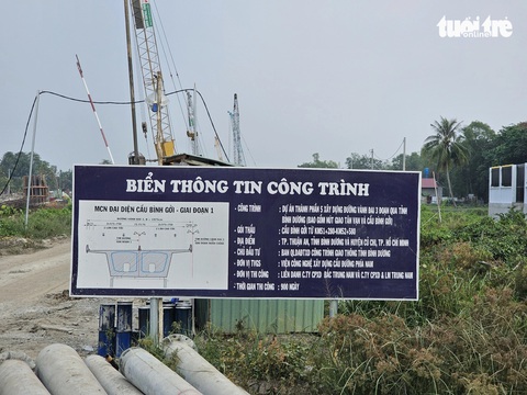 Cầu Bình Gởi trên vành đai 3 bắc ngang sông Sài Gòn nối thành phố Thuận An, tỉnh Bình Dương và huyện Củ Chi, TP.HCM hiện thi công khả quan, đã đạt trên 23% tiến độ - Ảnh: BÁ SƠN Cầu Bình Gởi trên vành đai 3 bắc ngang sông Sài Gòn nối thành phố Thuận An, tỉnh Bình Dương và huyện Củ Chi, TP.HCM hiện thi công khả quan, đã đạt trên 23% tiến độ - Ảnh: BÁ SƠN