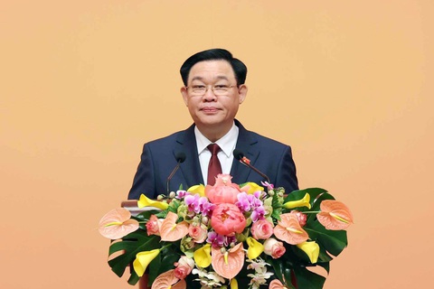 Chủ tịch Quốc hội: Củng cố nền tảng dân ý vững chắc cho quan hệ hợp tác Việt Nam - Trung Quốc- Ảnh 1. Chủ tịch Quốc hội Vương Đình Huệ phát biểu - Ảnh: TTXVN
