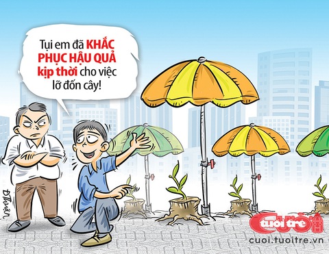 Khắc phục hậu quả đón mùa hè nắng nóng- Ảnh 1. Khắc phục hậu quả đón mùa hè nắng nóng - Tranh: Đức Thuận