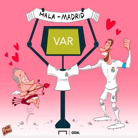 Real Madrid chưa vô địch La Liga nếu không có VAR- Ảnh 1. Real Madrid hưởng lợi từ VAR tại La Liga - Nguồn: OmarMomani