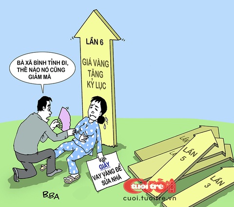 Sốc vì giá vàng ngày càng tiến sát mốc 100 triệu đồng- Ảnh 1. Bao giờ giá vàng sẽ hết phá kỷ lục? - Tranh: B.Ba