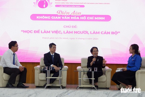 Học ngoại ngữ để làm ngoại giao, kết nối thanh niên thế giới vì hòa bình- Ảnh 2. Diễn đàn Không gian văn hóa Hồ Chí Minh - Ảnh: KIM ANH