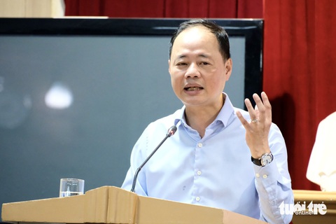 Làm gì để Việt Nam có các nhóm nghiên cứu khoa học xuất sắc?- Ảnh 1. Ông Trần Hồng Thái - thứ trưởng Bộ Khoa học và Công nghệ - phát biểu tại tọa đàm - Ảnh: NGUYÊN BẢO