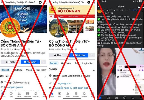 Phát hiện nhiều trang mạo danh cổng thông tin điện tử Bộ Công an 'thu hồi tiền lừa đảo'- Ảnh 1. Một số trang thông tin mạo danh Cổng thông tin điện tử Bộ Công an - Ảnh: BCA
