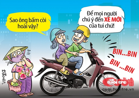 'Văn hóa' bấm còi mọi lúc mọi nơi- Ảnh 2. Biếm họa của Đức Thuận