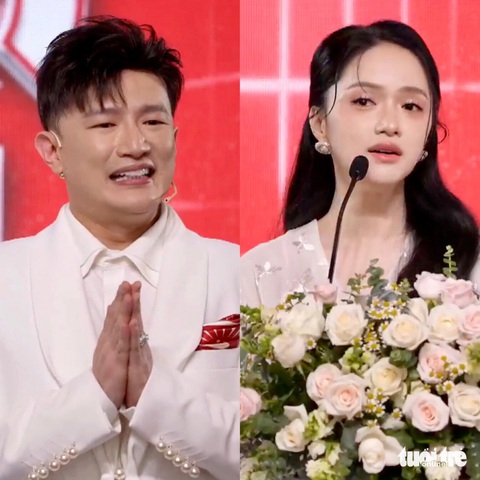 Dược sĩ Tiến và hoa hậu Hương Giang đảm nhận vai trò nhà sản xuất - Ảnh: HOÀI PHƯƠNG Dược sĩ Tiến và hoa hậu Hương Giang đảm nhận vai trò nhà sản xuất - Ảnh: HOÀI PHƯƠNG