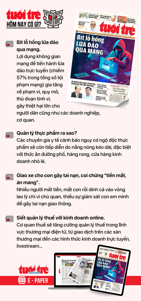 Tin tức chính trên Tuổi Trẻ nhật báo hôm nay 15-5. Để đọc Tuổi Trẻ báo in phiên bản E-paper, mời bạn đăng ký Tuổi Trẻ Sao TẠI ĐÂY Tin tức chính trên Tuổi Trẻ nhật báo hôm nay 15-5. Để đọc Tuổi Trẻ báo in phiên bản E-paper, mời bạn đăng ký Tuổi Trẻ Sao TẠI ĐÂY