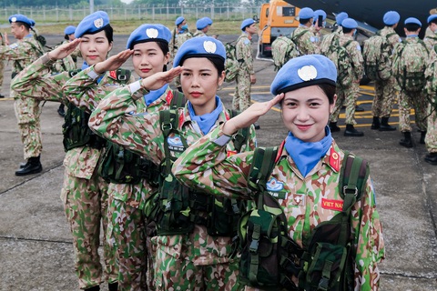 Lực lượng nữ quân nhân gìn giữ hòa bình (Bộ Quốc phòng) tham gia nhiệm vụ quốc tế - Ảnh: NAM TRẦN Lực lượng nữ quân nhân gìn giữ hòa bình (Bộ Quốc phòng) tham gia nhiệm vụ quốc tế - Ảnh: NAM TRẦN