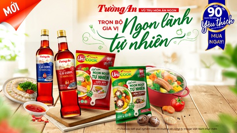 Tường An với chiến lược 'Lấp đầy gian bếp Việt'- Ảnh 4. Bộ sản phẩm nước mắm cá cơm Tường An và hạt nêmTường An Unicook