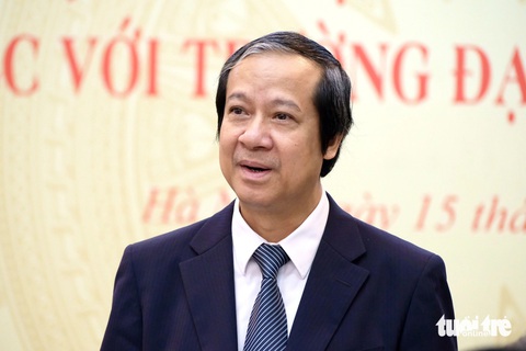 'Trường đại học Sư phạm Hà Nội là trường quan trọng nhất trong các trường quan trọng'- Ảnh 6. Bộ trưởng Nguyễn Kim Sơn phát biểu tại buổi làm việc - Ảnh: NGUYÊN BẢO