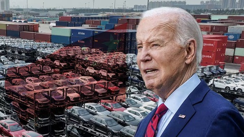 Xe điện Trung Quốc chỉ chiếm 1% thị phần Mỹ, vì sao ông Biden áp thuế hơn 100%?- Ảnh 1. Tổng thống Joe Biden tăng thuế đối với xe điện và các mặt hàng khác của Trung Quốc khi Mỹ bước vào mùa bầu cử - Ảnh: NIKKEI/REUTERS, AFP