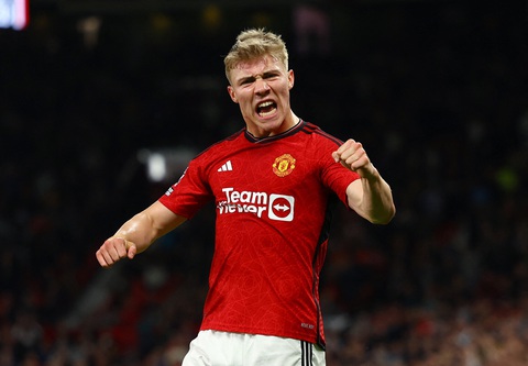 Man United giúp Chelsea vượt lên ở cuộc đua giành vé Europa League- Ảnh 1. Hojlund ghi bàn trở lại sau 3 trận tịt ngòi - Ảnh: REUTERS