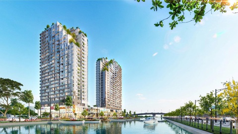 Bất động sản phía Tây Nam sở hữu tiềm năng nổi bật- Ảnh 2. Phối cảnh dự án D-Aqua trên mặt tiền Bến Bình Đông