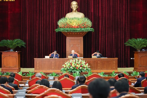 Thảo luận các nội dung quan trọng trong ngày làm việc thứ 2 Hội nghị Trung ương 9- Ảnh 1. Quang cảnh hội nghị - Ảnh: NHẬT BẮC