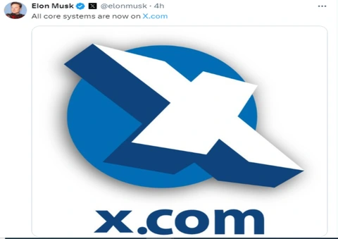 Đổi tên miền X sang X.com, tỉ phú Elon Musk tham vọng gì?- Ảnh 1. Bài đăng của tỉ phú Elon Musk về việc đổi tên miền mạng xã hội X sang X.com - Ảnh: THE EXPRESS TRIBUNE