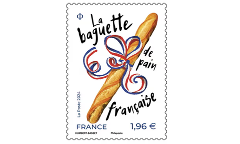 Mẫu tem có mùi thơm - BBC Mẫu tem có mùi bánh mì baguette vừa được Pháp giới thiệu - Ảnh: BBC