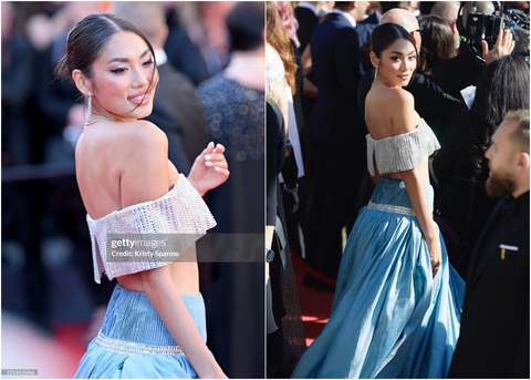 Ảnh á hậu Thảo Nhi Lê trên thảm đỏ Cannes do Getty Images chụp và ảnh cô do ê kíp cung cấp sau đó - Ảnh: Getty Images/NVCC Ảnh á hậu Thảo Nhi Lê trên thảm đỏ Cannes do Getty Images chụp và ảnh cô do ê kíp cung cấp sau đó - Ảnh: Getty Images/NVCC