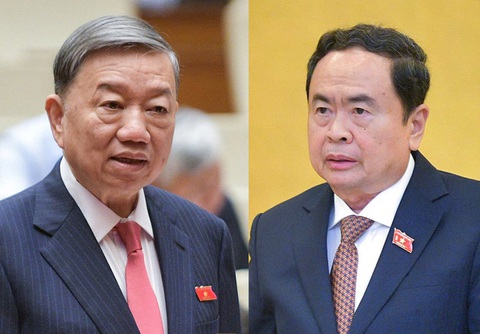 Đại tướng Tô Lâm và ông Trần Thanh Mẫn được Trung ương thống nhất giới thiệu làm Chủ tịch nước, Chủ tịch Quốc hội- Ảnh 1. Đại tướng Tô Lâm (bên trái) và ông Trần Thanh Mẫn