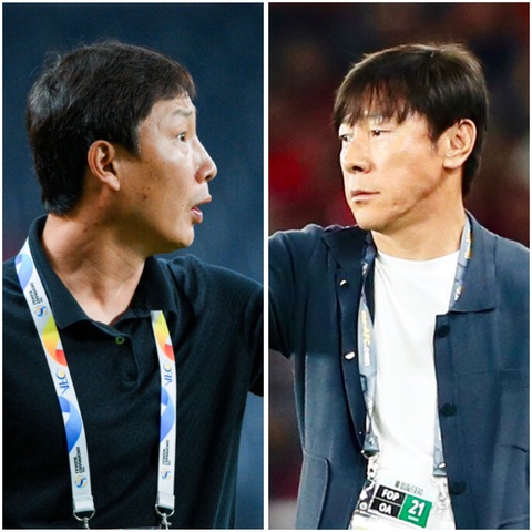 Bốc thăm vòng bảng ASEAN Cup 2024: Chờ đối thủ của tuyển Việt Nam- Ảnh 3. HLV Kim Sang Sik và Shin Tae Yong khả năng sẽ gặp nhau ở vòng bảng ASEAN Cup 2024 - Ảnh: N.K