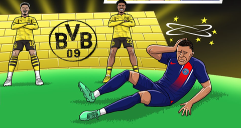 Mbappe và PSG xây xẩm mặt mày trước ‘bức tường vàng’ của Dortmund- Ảnh 3. Kylian Mbappe, cũng chính là hình ảnh PSG, xây xẩm trước lối chơi vững chãi như tường thành của Borussia Dortmund