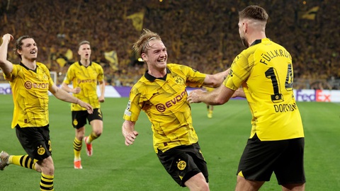 Bundesliga có thêm suất dự Champions League, sau khi Dortmund đánh bại PSG- Ảnh 1. Dortmund đã chắc suất dự UEFA Champions League mùa tới, sau khi đánh bại PSG 1-0 ở lượt đi bán kết - Ảnh: Getty Images