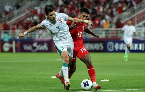 Thua Iraq, U23 Indonesia phải tranh vé vớt dự Olympic 2024 với Guinea- Ảnh 1. U23 Indonesia và Iraq tranh vé dự Olympic 2024 - Ảnh: GETTY