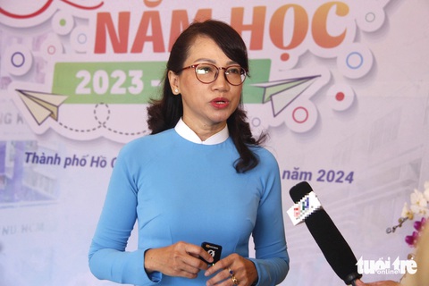Trường phổ thông chuyên tự chủ duy nhất cả nước có 98% học sinh đạt loại giỏi- Ảnh 2. GS.TS Nguyễn Thị Thanh Mai - hiệu trưởng Trường phổ thông Năng khiếu - Ảnh: CÔNG TRIỆU
