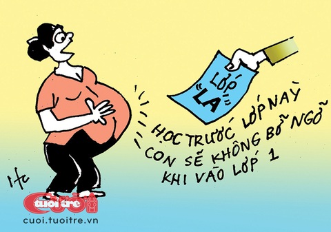 'Học trước lớp 1' - Không học không được!- Ảnh 2. Học trước từ lớp lá để không bỡ ngỡ khi vào lớp 1 - Tranh: Hà Huy Chương