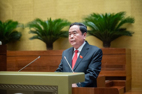 Ông Trần Thanh Mẫn được bầu làm Chủ tịch Quốc hội- Ảnh 2. Tân Chủ tịch Quốc hội phát biểu nhậm chức - Ảnh: GIA HÂN
