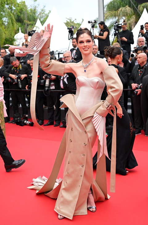 Bella Hadid gây sốc để lộ ngực, váy áo rườm rà quét trên thảm đỏ Cannes- Ảnh 7. Người mẫu Canada Coco Rocha - Ảnh: Getty