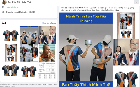 Shop thời trang online đua thiết kế, bán trang phục 'bắt trend' thầy Thích Minh Tuệ- Ảnh 1. Các shop thời trang đua nhau tung các sản phẩm áo thun lấy cảm hứng từ phong cách thầy Thích Minh Tuệ - Ảnh chụp màn hình