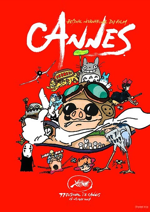 Cannes tôn vinh Studio Ghibli: Cành cọ vàng cho thế giới mộng mơ- Ảnh 1. Poster Cannes thiết kế để tôn vinh Studio Ghibli