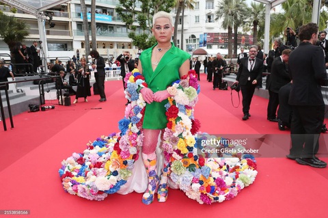 Hoa hậu Hoàn vũ Philippines 2015 'quấn chăn' lên thảm đỏ Cannes- Ảnh 5. Chẳng thèm quấn chăn, cũng không cần bê cả cây vải thì anh vẫn nổi bần bật giữa dàn người đẹp muôn màu muôn vẻ.