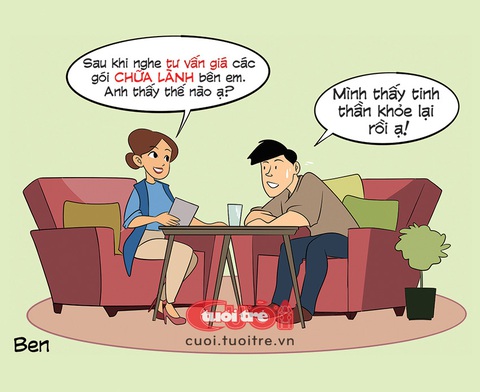 Chàng trai được chữa lành ngay ở giai đoạn tư vấn- Ảnh 1. Chàng trai được chữa lành ngay ở giai đoạn tư vấn - Tranh: BEN