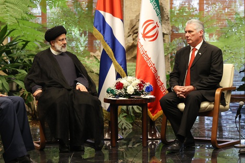 Tổng thống Iran Ebrahim Raisi và Chủ tịch Cuba Miguel Diaz-Canel trong cuộc hội đàm vào năm 2023 - Ảnh: TEHRAN TIMES Tổng thống Iran Ebrahim Raisi và Chủ tịch Cuba Miguel Diaz-Canel trong cuộc hội đàm vào năm 2023 - Ảnh: TEHRAN TIMES