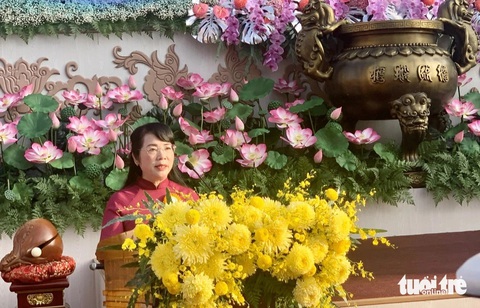 Bà Trần Kim Yến đánh giá cao những đóng góp của Giáo hội Phật giáo Việt Nam - Ảnh: HOÀI PHƯƠNG Bà Trần Kim Yến đánh giá cao những đóng góp của Giáo hội Phật giáo Việt Nam - Ảnh: HOÀI PHƯƠNG