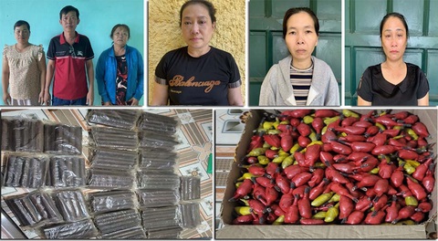 Tạm giữ 6 nghi phạm mua bán trái phép hơn 272kg vật liệu nổ- Ảnh 1. Các nghi phạm bị tạm giữ hình sự và tang vật vụ án - Ảnh: Công an tỉnh Thanh Hóa cung cấp