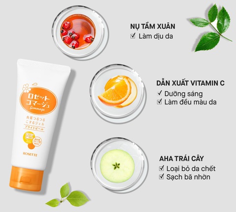 Thương hiệu tẩy tế bào chết nâng cấp với hai phiên bản mới- Ảnh 4. Thành phần tự nhiên có trong Tẩy Tế Bào Chết Dưỡng Sáng Da Rosette Gommage Bright Peel